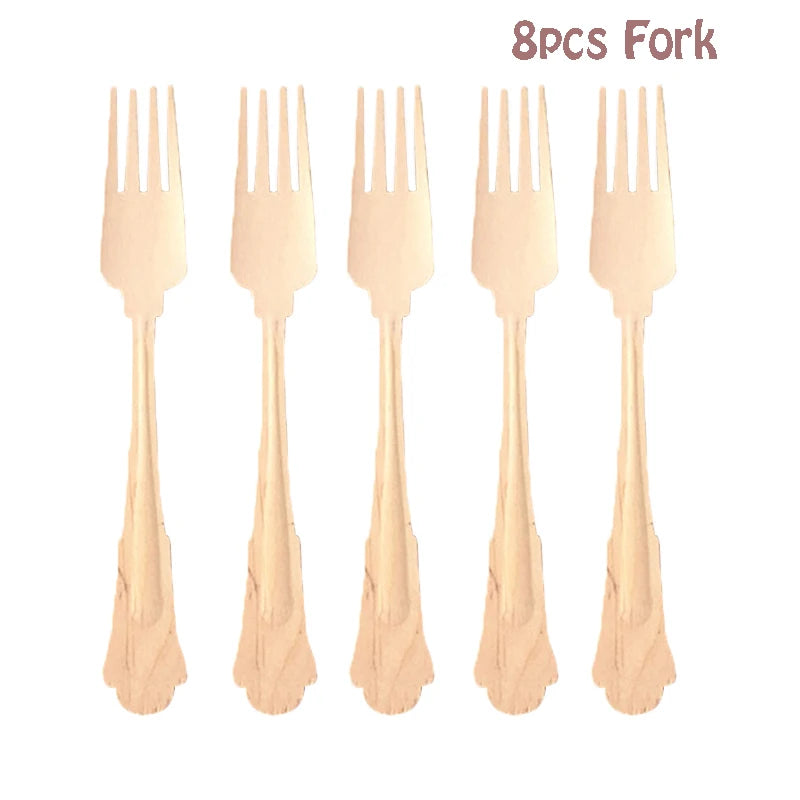 Kraft Paper Themed Party Disposable Tableware Set Paper Plates Cups Straw Napkins Party Birthday Wedding Carnival Supplies Decor