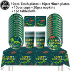 Jurassic Dinosaur Party Dinosaur Fossil Disposable Tableware Plate Cup Napkins Dinosaur Theme Birthday Party Decor Supplies