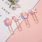 Cherry Blossom Paper Clip Creative Cute Metal Bookmark Clip Exquisite Beautiful Paper Clip Notebook Decoration Stationery