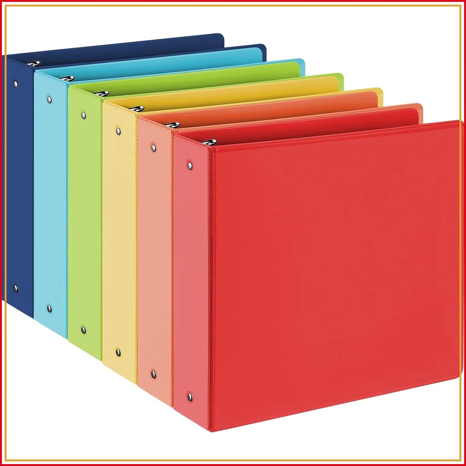 2-Inch 3-Ring Binders with 2 Interior Pockets, Heavy Duty Clear View Presentation Binder Holds 425 Sheets Letter Size, 6 Pack