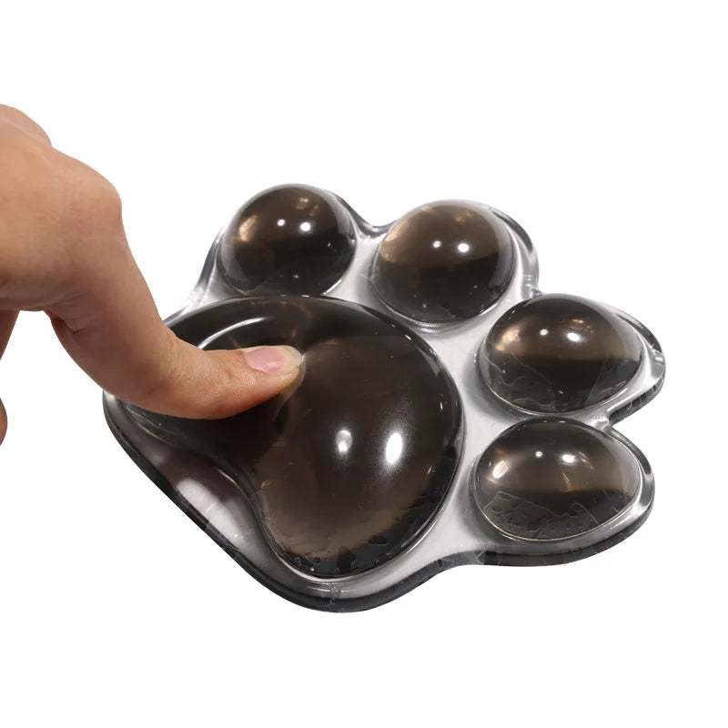 Mouse Pad Wrist Rest Transparent Wrist Guard Cute Cat's Paw Shaped Mouse Pad Non Slip Protection Hand Support Desktop Laptop