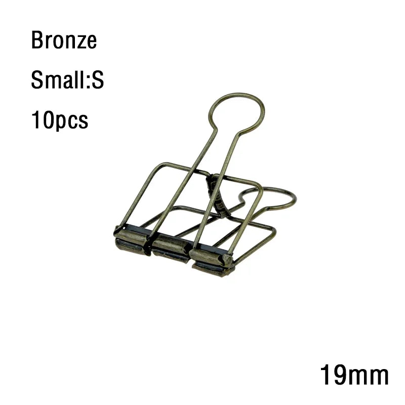 10Pcs Mini Paper Clip Black Sliver Binder Clips Page Holder Office Study Binder Clips Photo Clamp Office School Desk Organizer