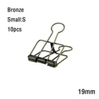 10Pcs Mini Paper Clip Black Sliver Binder Clips Page Holder Office Study Binder Clips Photo Clamp Office School Desk Organizer