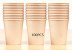 8 oz Bamboo Fiber Paper Cups Brown Kraft Disposable Coffee Cups Unbleached Cups for Hot/Cold Beverage Party Picnic Travel Events