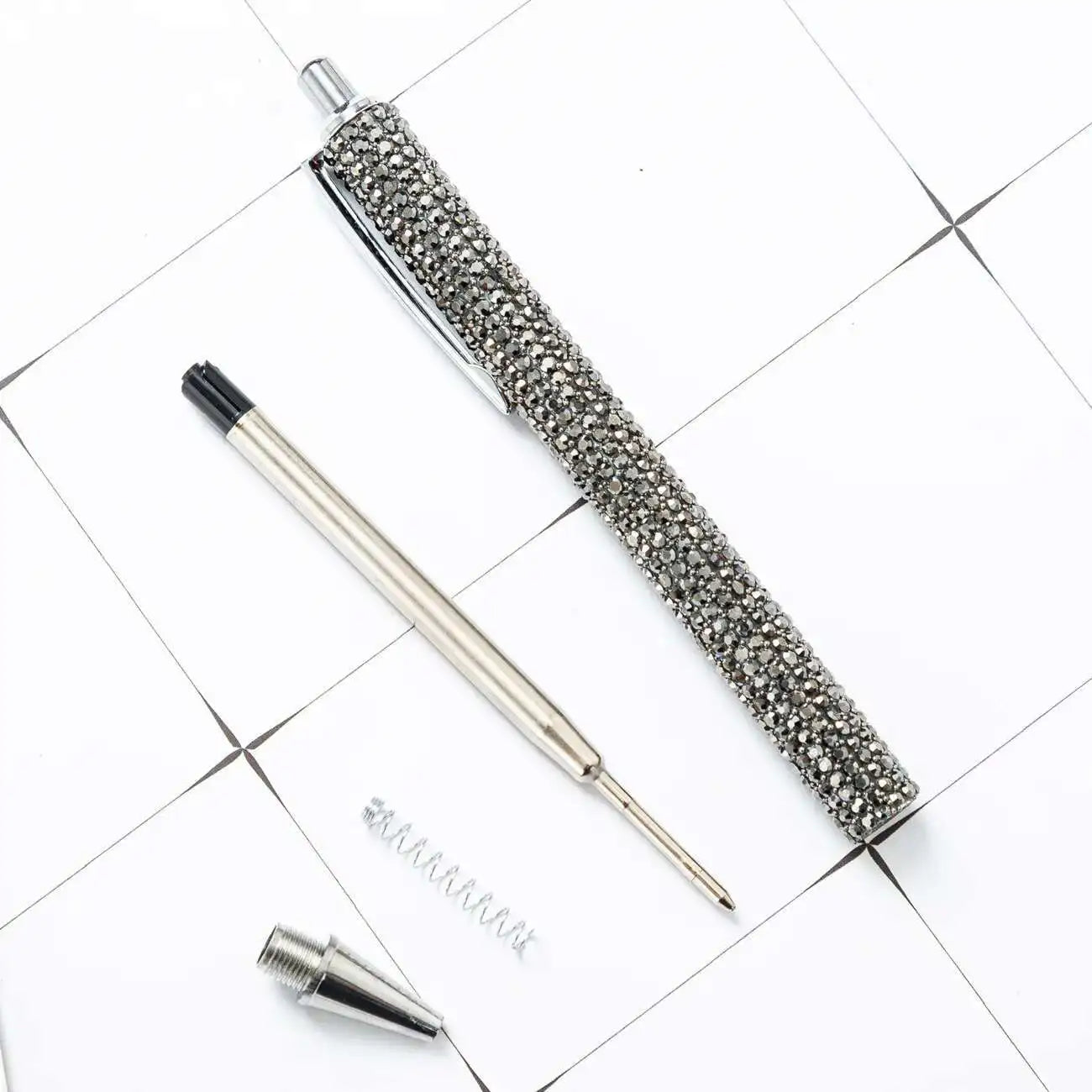 1 Piece Lytwtw's Ballpoint Pen Luxury Rhinestone Cute Wedding Rose Gold Metal Stationery School Office Supply High Quality Pens