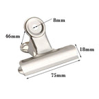 Stainless Steel Bulldog Clips Metal Office Paper Clip Binder Grip Clamp 75mm