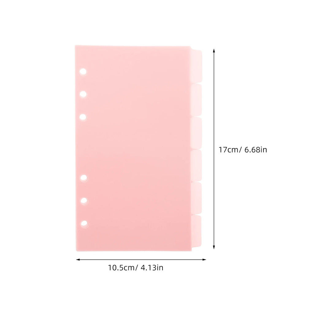 A6 Index Dividers For Binder Notepad Page Separator Sheet Organizers Tabs Plastic Divider Notebook Supplies Binder Index