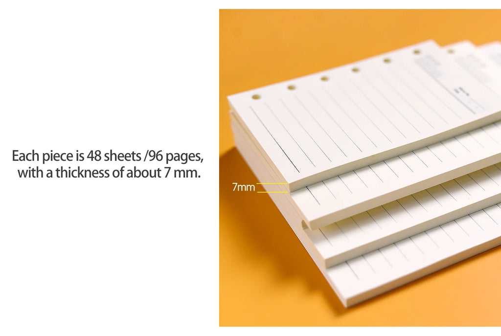 High Quality Ring Binder Notebook A5 Personal A6 A7 A8 Size Insert Refills Loose Leaf Spiral Diary Planner Inner Core 100g Paper
