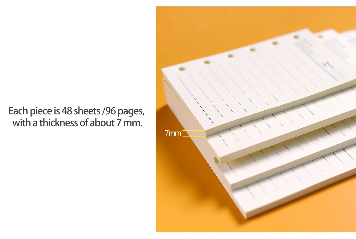 High Quality Ring Binder Notebook A5 Personal A6 A7 A8 Size Insert Refills Loose Leaf Spiral Diary Planner Inner Core 100g Paper