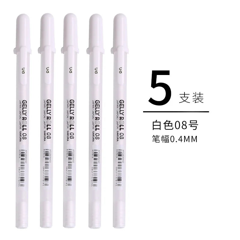 Sakura Gelly Roll Gel Pens 3/5PCS Classic Highlight Pen Gel Ink Pens Bright White Highlight Sketch Markers Color Highlighting