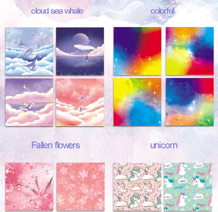 400Sheets Origami Paper Craft Folding Lucky Wish Paper Crane Craft Double Sided Folding Lucky Wish Paper DIY Color Scrapbooking