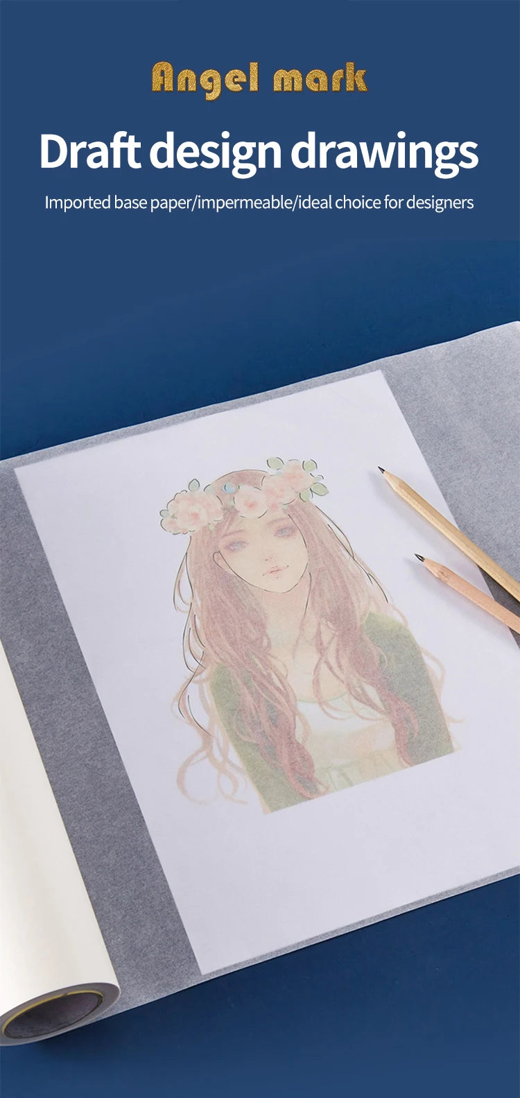 AngelMark Tracing Paper Roll High Transparent Draft Rotring Drawing Paper Sketch Copy Paper Pattern Painting Paper for Sewing