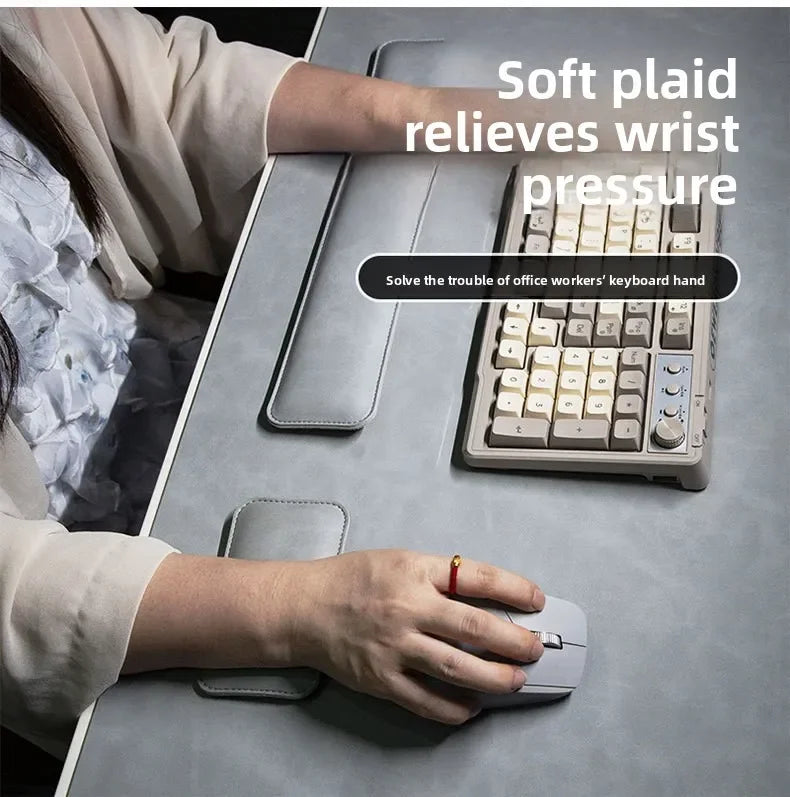 Desk Mat Waterproof PU Mouse Pad Large Mousepad Laptop Non-slip Desk Pad Keyboard Mats Mouse Mat Mouse Wrist Guard Three Pieces