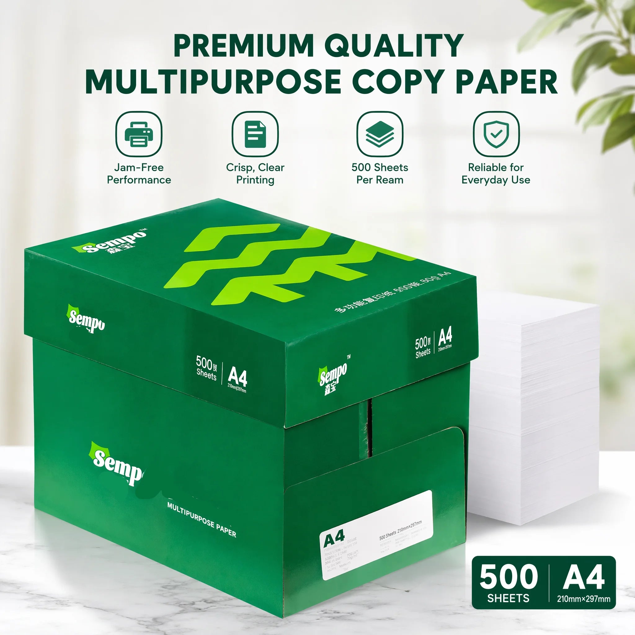 2500Sheets A4 80g Premium Multipurpose  Copy Printer Paper 8.5 x 11 Inches Letter Size Weight Bright White High Quality Smooth
