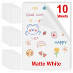 10 Sheets Printable Vinyl Sticker Paper Waterproof A4 Transparent Copy Paper for Inkjet Printer DIY Self-adhesive Label Stickers