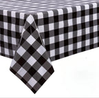 Retro Pink Gingham Tablecloth 54"x108"| Heavy-Duty Waterproof Plastic for Picnics&Coffee Shop Decor |  Party Backdrop