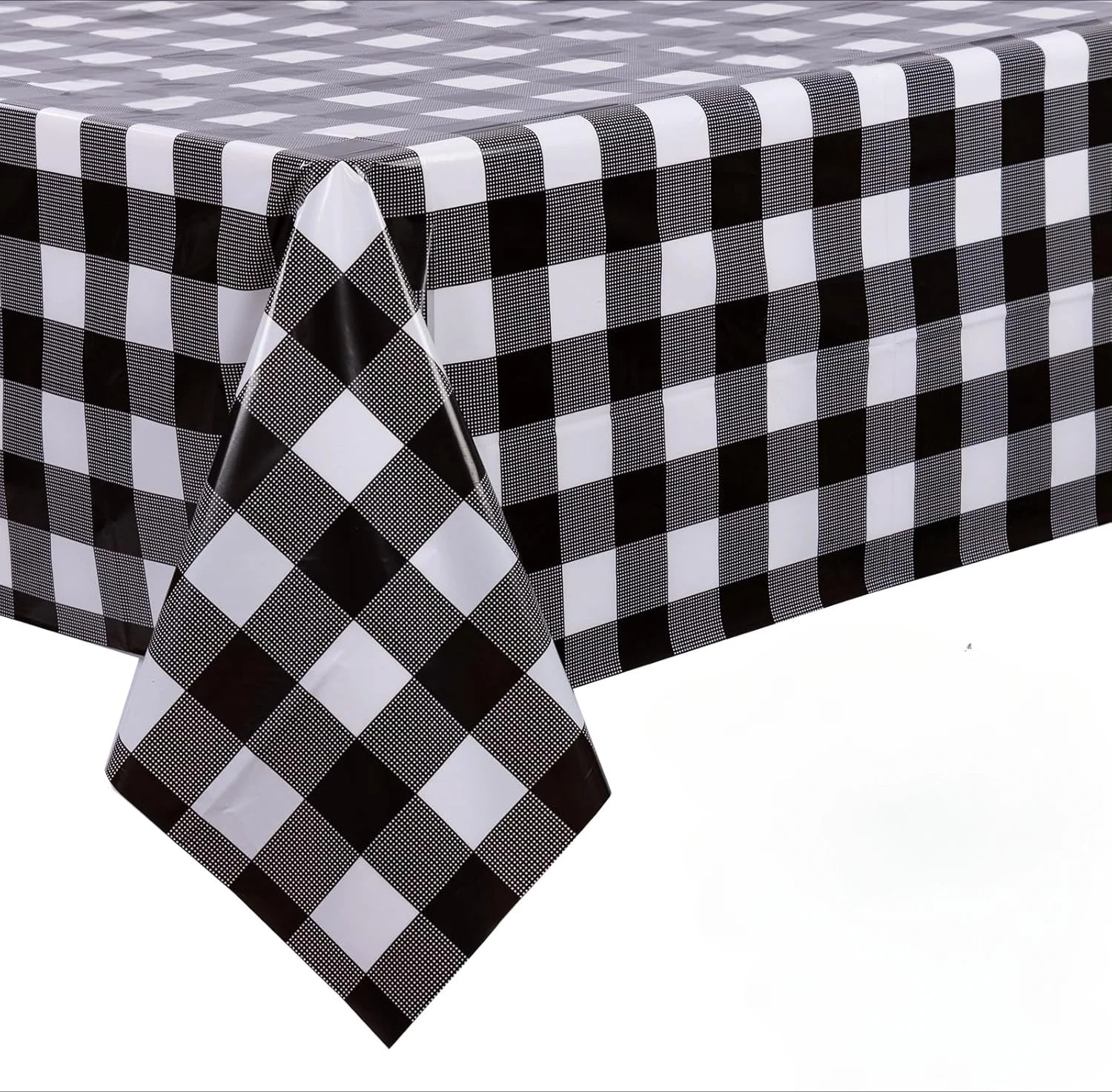 Retro Pink Gingham Tablecloth 54"x108"| Heavy-Duty Waterproof Plastic for Picnics&Coffee Shop Decor |  Party Backdrop