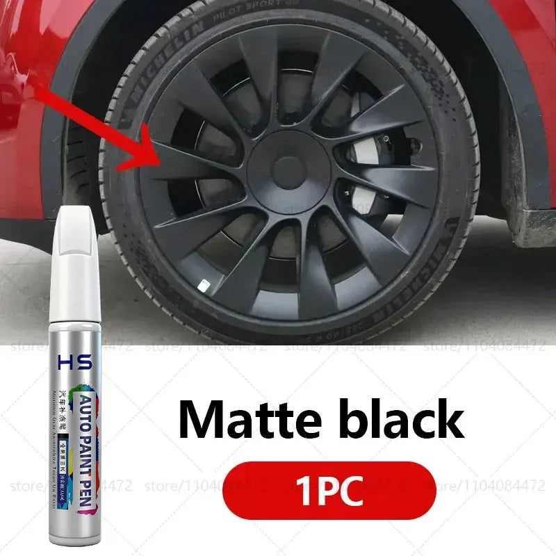 For Tesla Model 3 Y X S Scratch Removal and Wheel Hub Touch Up Pen Paint Clear Coat To Enhance Gloss Pearl White Deepsea Blue