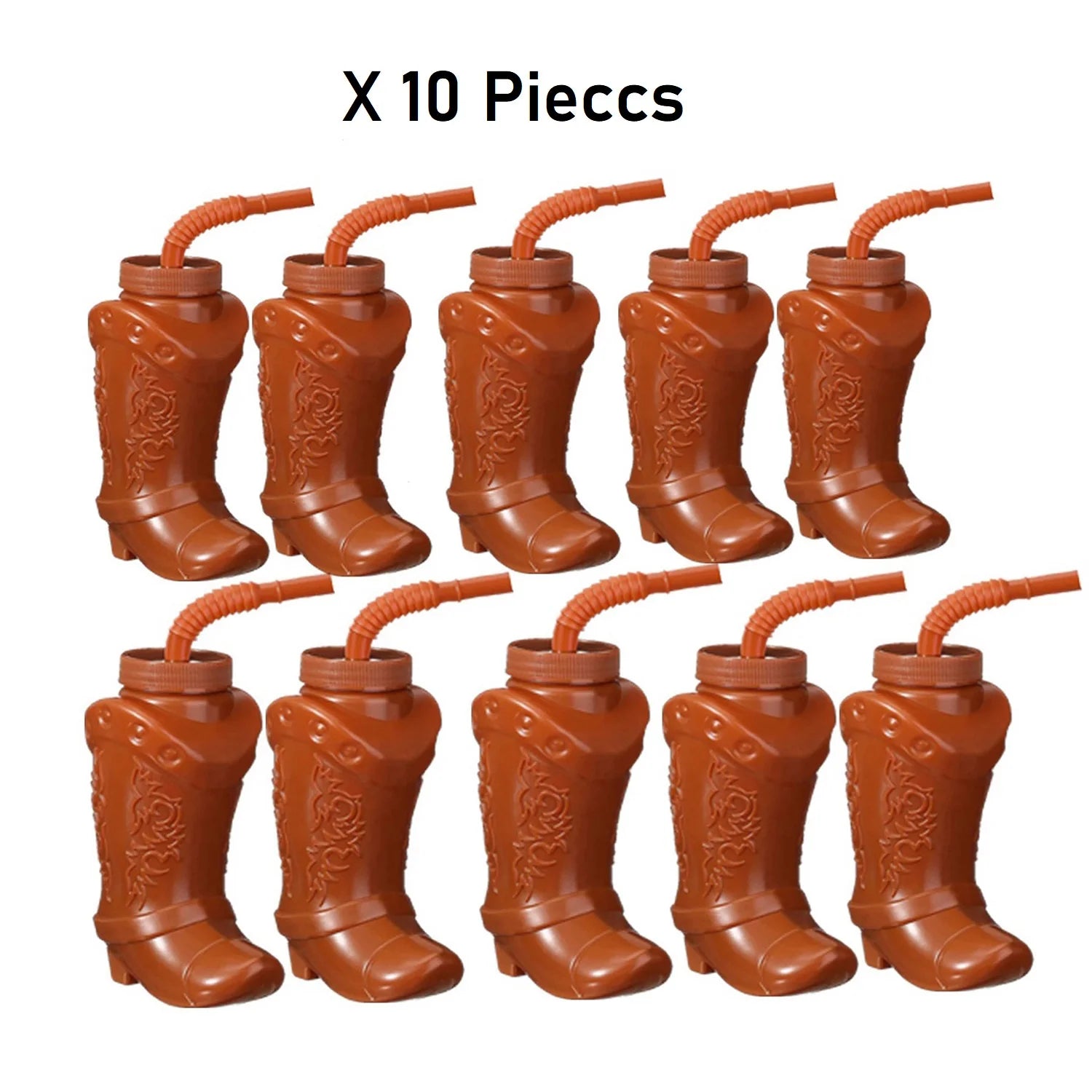 Plastic Cowboy Boot Cups with Straws and Lids Reusable Cowboy Cup for Western Themed Party Supplies Rodeo Birthday Decorations
