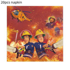 108*180cm Fireman Sam Party Supplies Disposable Tablecloth Firefighter Plastic Table Cover Fire Truck Birthday Decoration