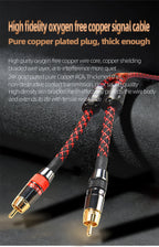 Hi-Fi Fine RCA Cable High Quality 4N OFC HIFI 2RCA-2RCA Male to Male Audio Cable Main Core Independent Shielding One Pair