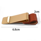 6-1PCS Stainless Steel Leather Pen Holder Pencil Clamps Notebook Bookmark Practical Organizer Clip Pen Holder Office Stationary