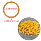 1000pcs Yellow O Rings Rubber Bands 1CM/ 0.4inch  Elastic Rubber Ring Stretchable Latex Rings Supplies For Stretchable Band