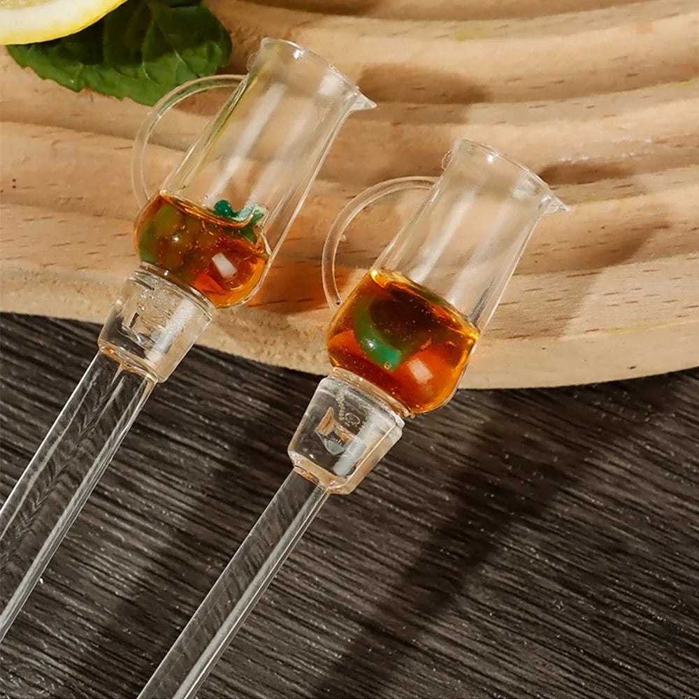 Clear Acrylic Cocktail Stirrers, Drink Mixing Spoon Sticks, Bar Coffee Stirring Rods for Home, Cafe, Restaurant & Party Use