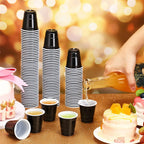 20-60Pc 2oz Mini Party Shot Cups Plastic Black Pink Disposable Birthday Party Wedding Cup for Beer Drinks Soda Punch Water Cups