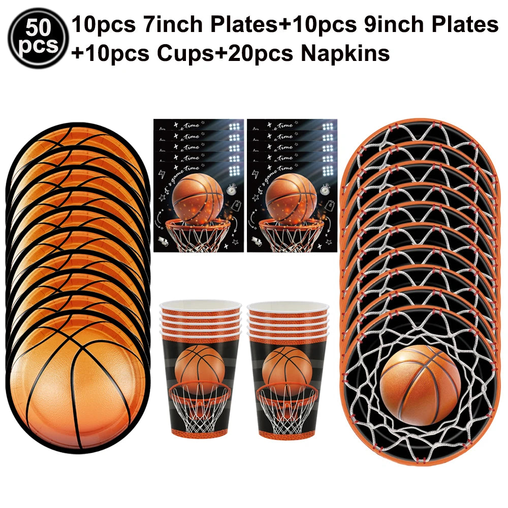 Basketball Tablecloths Basketball Party Decorations Rectangular Plastic Table Cover Boys Basketball Theme Birthday Party Supplie