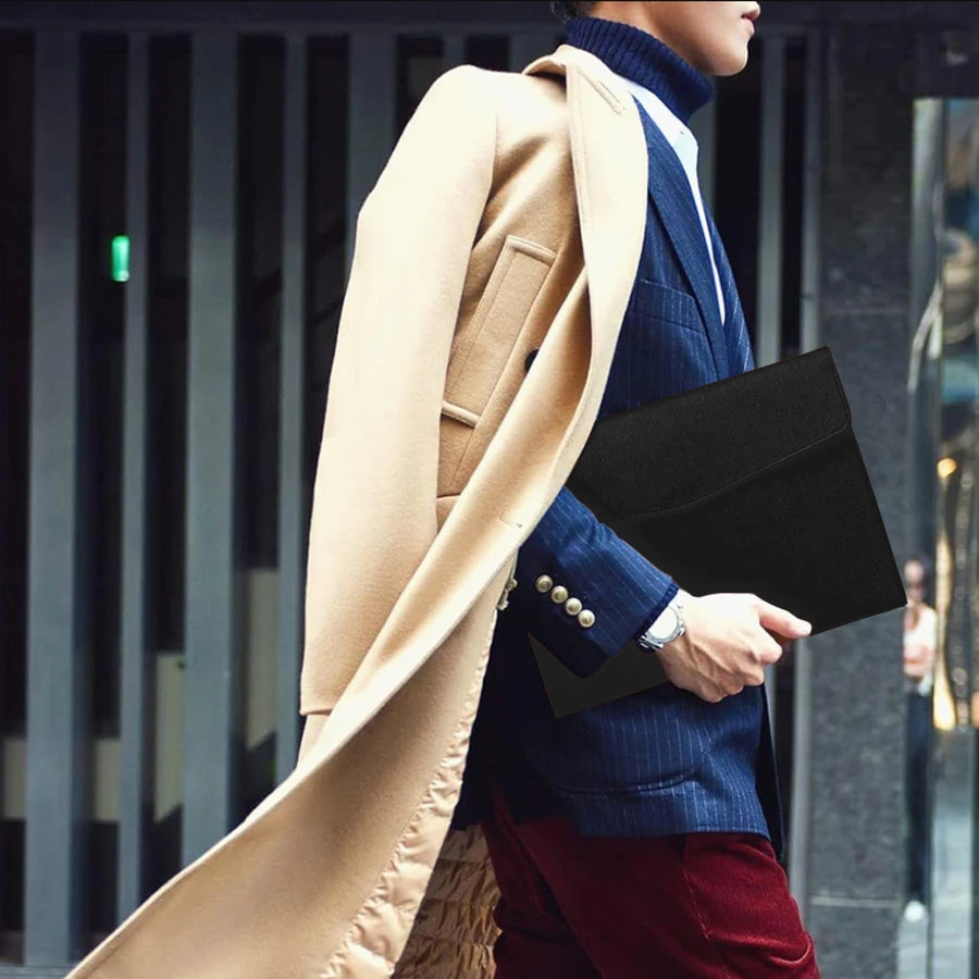 A4 Portable File Storage Bag Durable PU Material Expandable Folder - Popular File Storage Manager