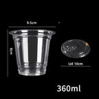 12/16/20oz Disposable Transparent Plastic Cup Leakproof Shatterproof Fit For Milk Bubble Tea Coffee Beverages Daily Use