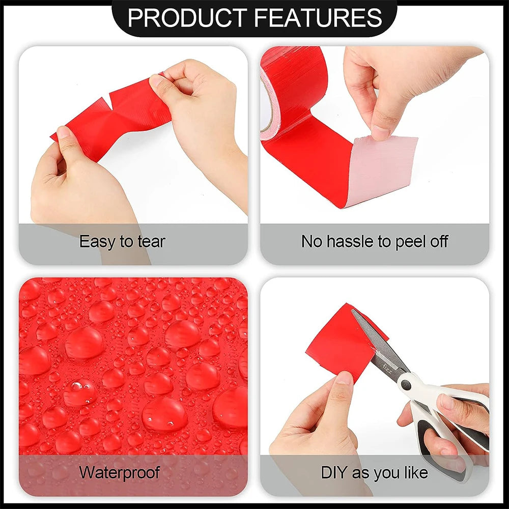4.5cm*10m Colored Extra Strong Self-adhesive Tape Waterproof Heavy Duty No Residue Craft Duct Tape for DIY Art Packaging Coding
