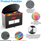 Rainbow 12-24-37Pocket Expanding File - A4 Accordion Folder, Portable Document/Bill/Receipt Holder for Organizing