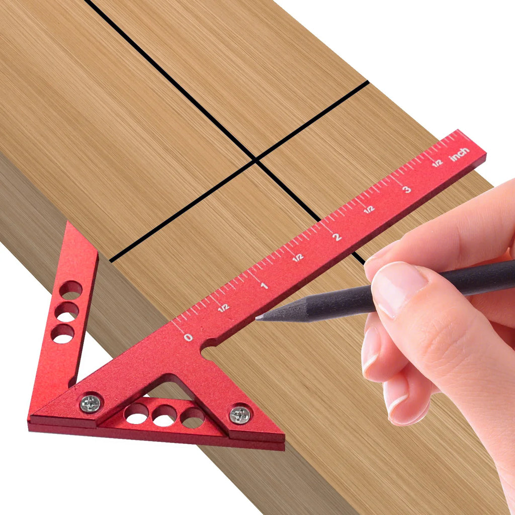 2pcs Center Finder and T-Square Hole Scribe Ruler Kit, Carpenter Center Measuring Tool, Metric & Inch Woodworking Projects Tool