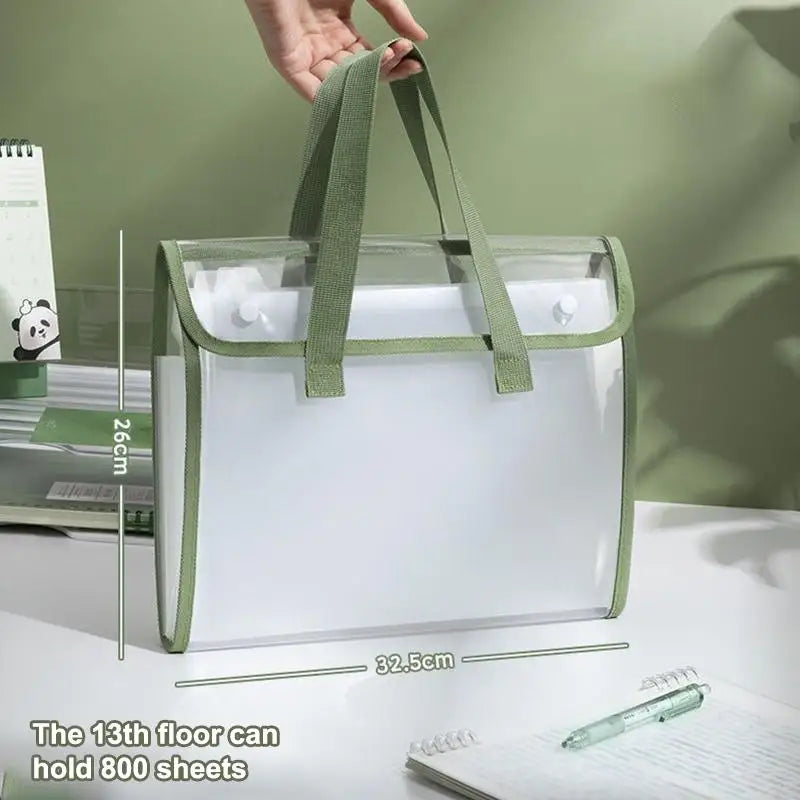A4 Portable Accordion File Organizer, 13 Pocket Expanding Document Folder for Business School Office Student Supplies