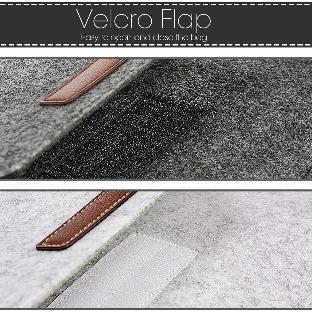Wool Felt Laptop Bags Sleeve Cover 11" 13 15.6 inch For Macbook Air Pro Case For Notebook With Mousepad Or Power Mini-Pack Gift