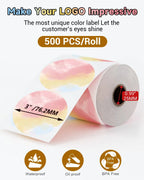 Thermal Label Paper round Sticker White Pure Color Shipping Label Waterproof for Phomemo PM241/PM246S/D520 Label Printer