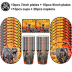 Jurassic Dinosaur Party Dinosaur Fossil Disposable Tableware Plate Cup Napkins Dinosaur Theme Birthday Party Decor Supplies