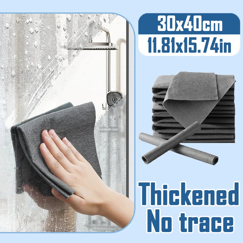 1/10Pcs Magic Cleaning Cloth Thickened Reusable Microfiber Glass Clean Towel Washable Lint-free Cleaning Rags for Kitchen Glass