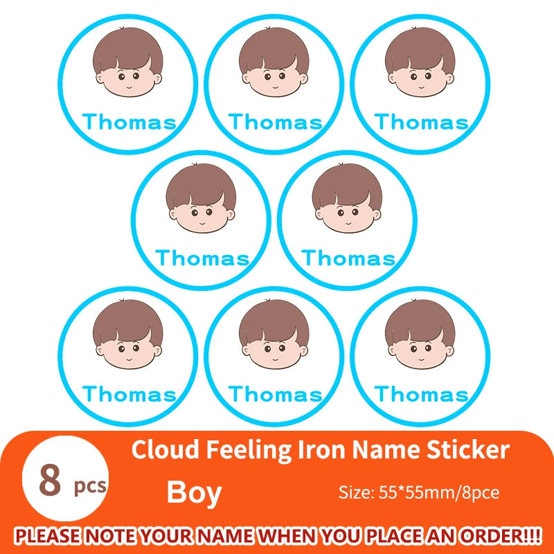 Custom Clothes Ironing Name Sticker Personalized Washable Stickers  Heat Transfer Labels on Fabric Clothing Babysuit Tags