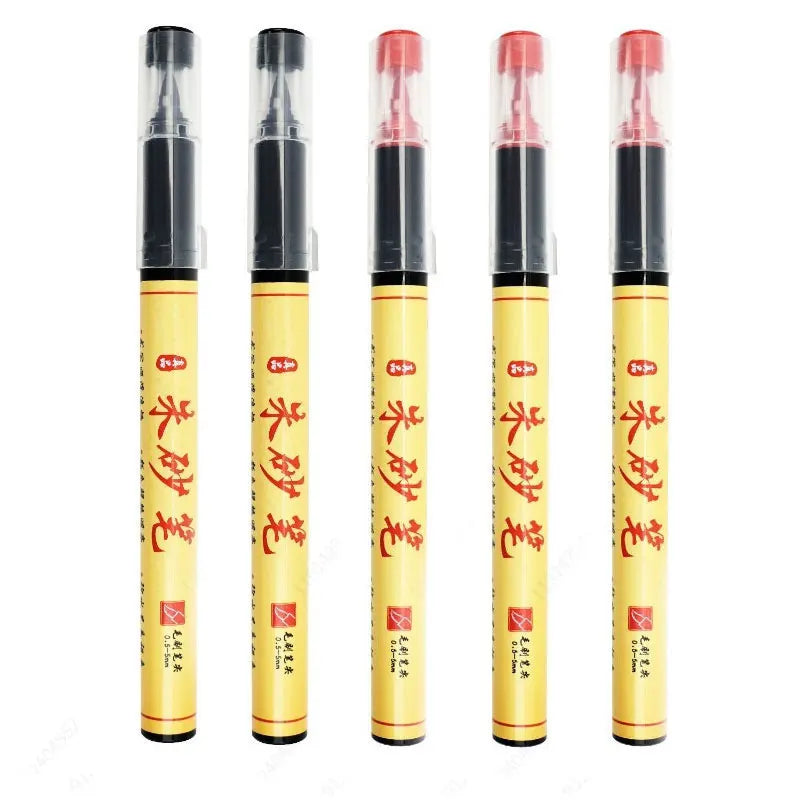 1-5pcs Writing Blessing Pen Specialist Cinnabar Brush Study Utensils Calligraphy Practice Special Learning Tools Xuan Paper Pen
