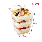 Disposable Plastic Mousse Cup Mini Ladder Shaped Pudding Dessert Cup for Hotel Party and Sweet Shop Disposable Plastic Cups