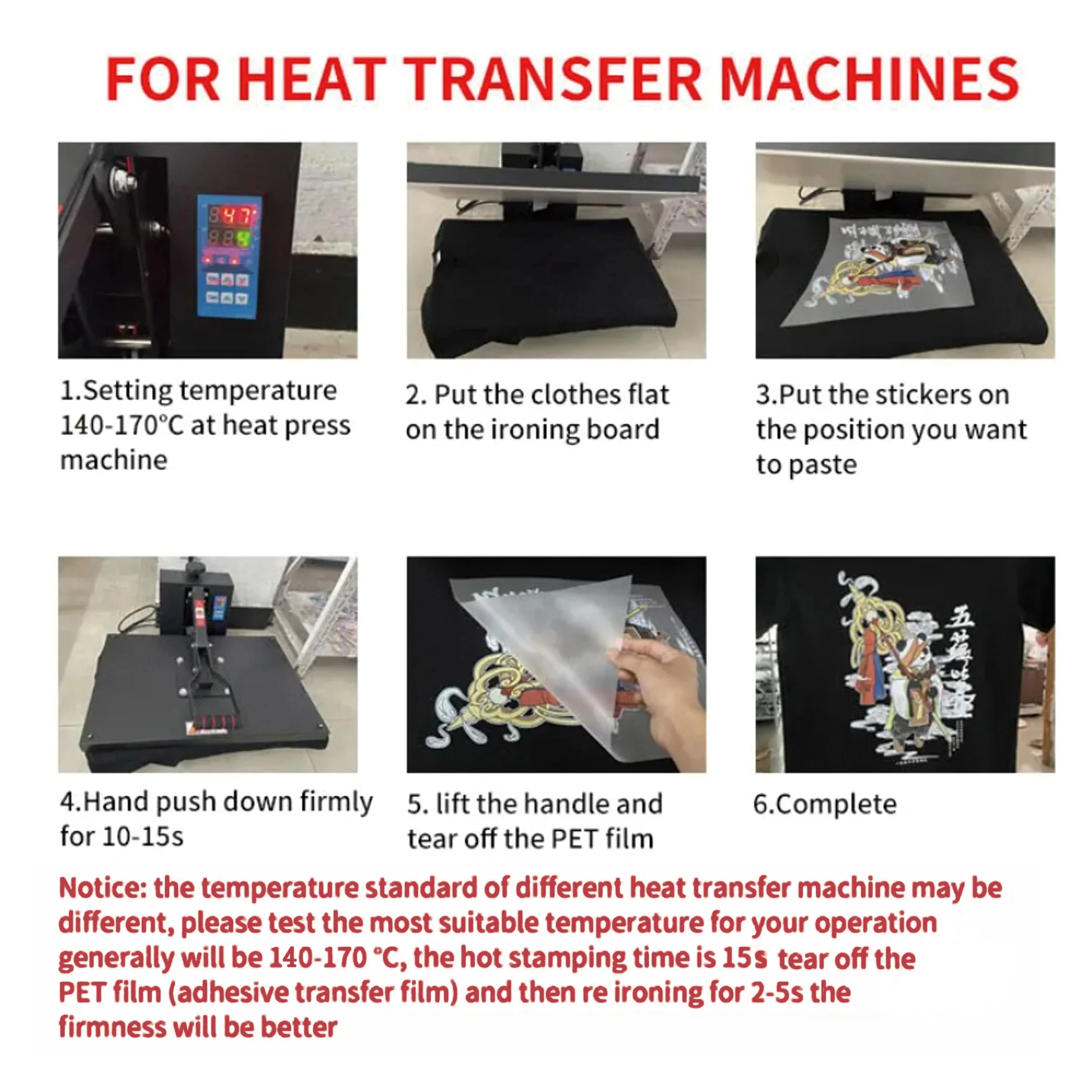 Custom DTF Heat Transfer Labels Iron On Washable Logo Tags for T-Shirt Clothing Apparel