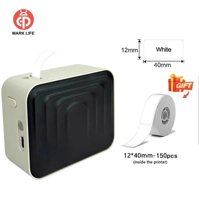 MarkLife M1 Mini Portable Thermal Printer Wireless Bluetooth-compatible Label Tag for Home Office Labeling Sticker Machine
