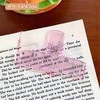 Cute Transparent Bingder Clips for School & Office Supplies Stationery Big Clear File Document Clamps