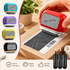 A005 Large Roller Privacy Stamp, Identity Theft Protection & Confidentiality Guard, with 3 Refill Inks