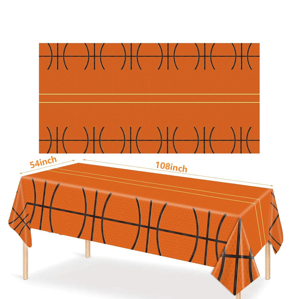 Basketball Tablecloths Basketball Party Decorations Rectangular Plastic Table Cover Boys Basketball Theme Birthday Party Supplie