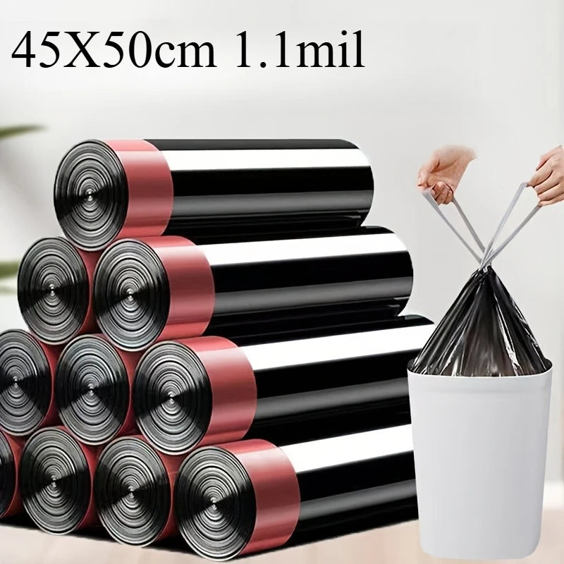 Heavy Duty Drawstring Trash Bags 3.6 Gallon 1/3/5 Rolls for Kitchen Bathroom Bedroom Living Room Office - Kitchen Bin Liners