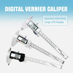6 Inch 150mm Digital Vernier Caliper Stainless Steel Micrometer Measuring Tool Depth Ruler